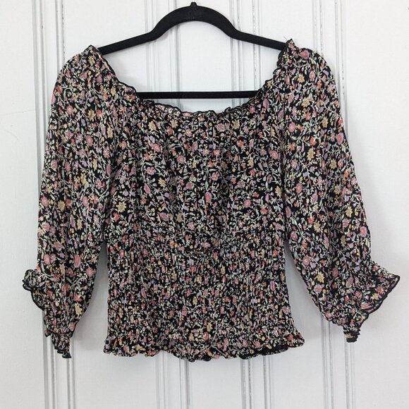 Anthropologie Rouched Peasant Top - Picture 1 of 7